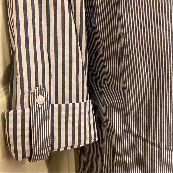 TALBOTS Striped Button-Down Roll Sleeve Blouse - Picture 5 of 8